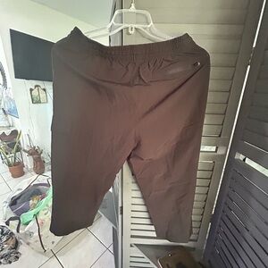 Brown Elastic Waist Pants